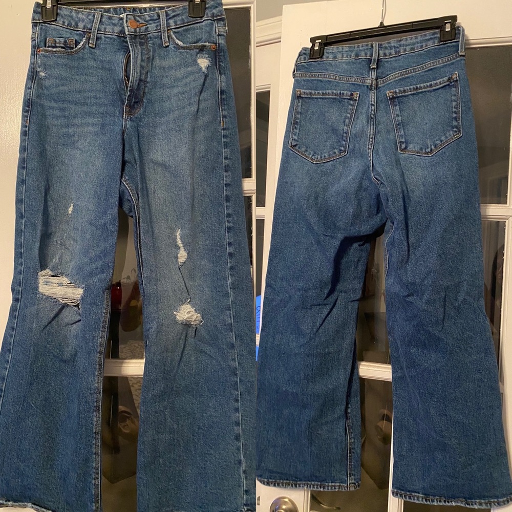 Cute high rise wide leg jeans